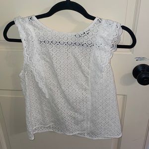 Banana Republic White Lace Cropped Top